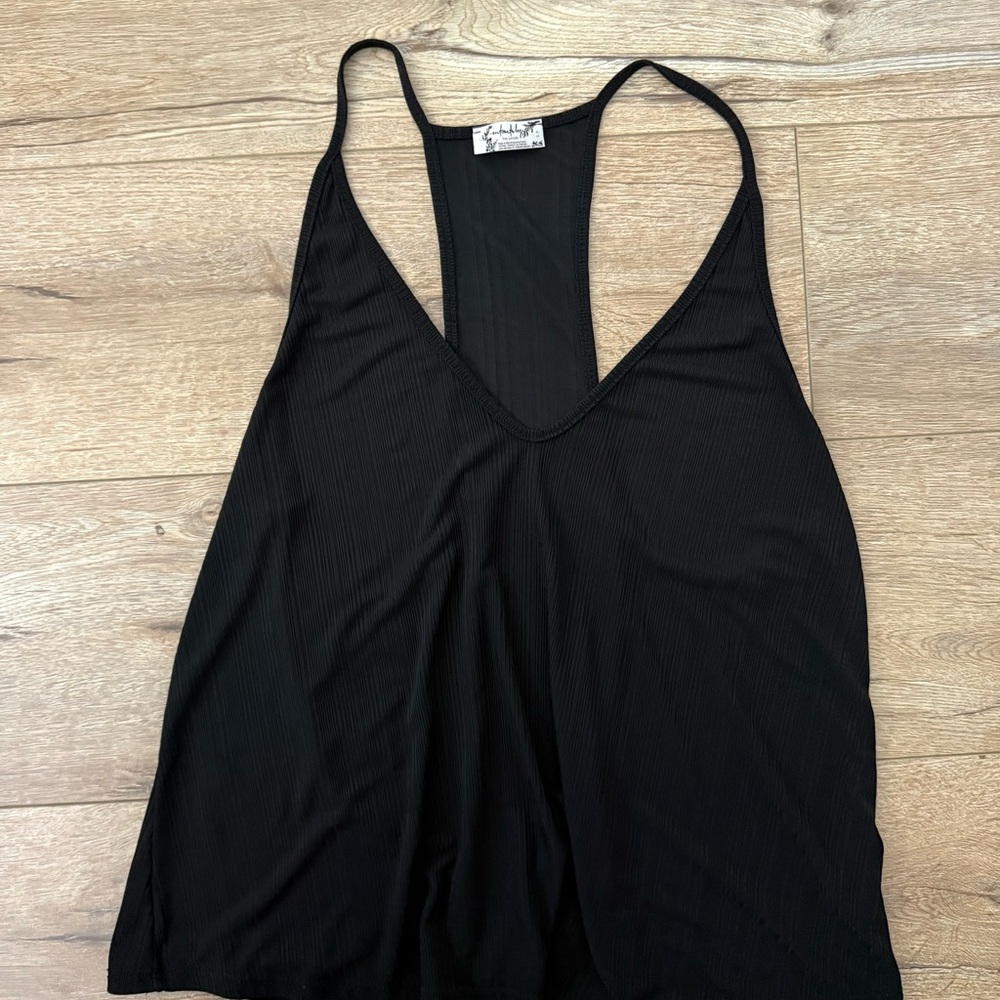Free People Black V-Neck Tank Top